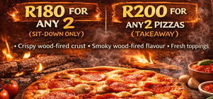 WEDNESDAY PIZZA SPECIAL / WOENSDAG PIZZA PROMOSIE