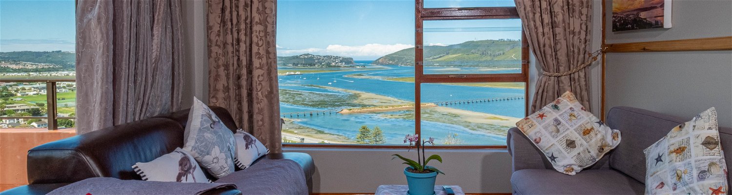 A magnificent view overlooking Knysna Lagoon, from every window, door and patio