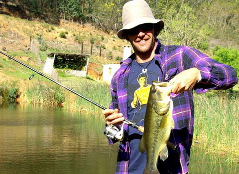 Bass fishing at Blommekloof Country Cottages in Ruiterbos, near Mossel Bay