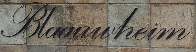 Name of Blaauwheim Guest House.