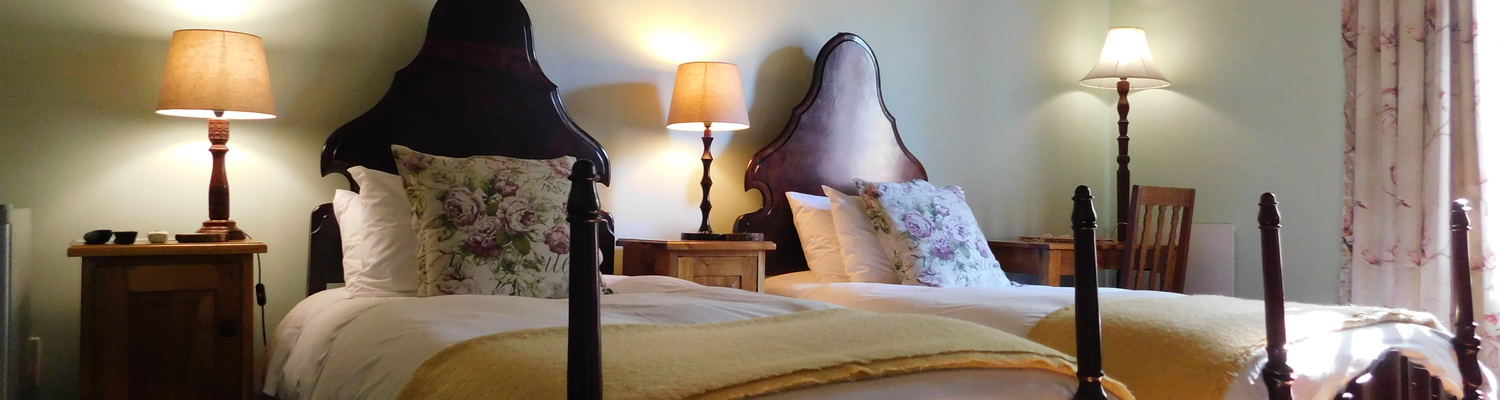 Train room, twin beds, Angler and Antelope accommodation, Somerset East