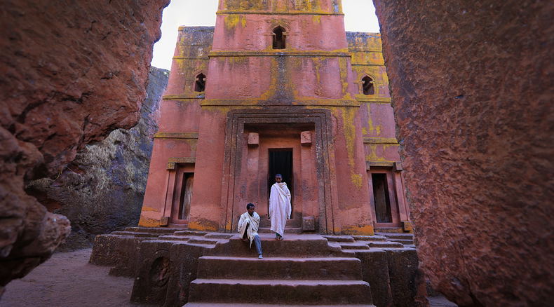 The famous St. George rock church in Lalibela The famous St. George rock church in Lalibela