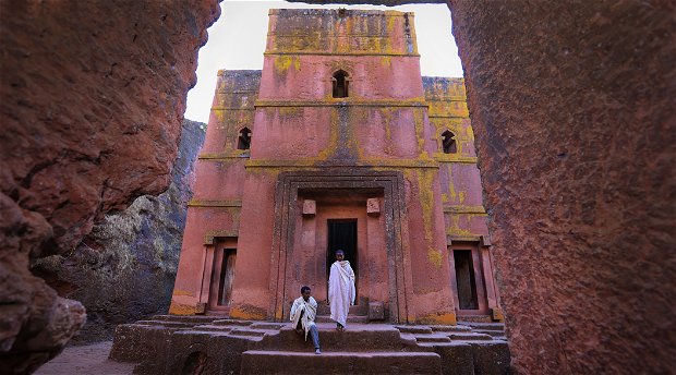 The famous St. George rock church in Lalibela