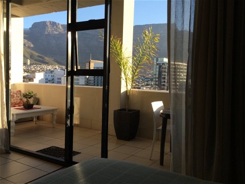 wake up to this stunning view of Table Mountaion from the main bedroom