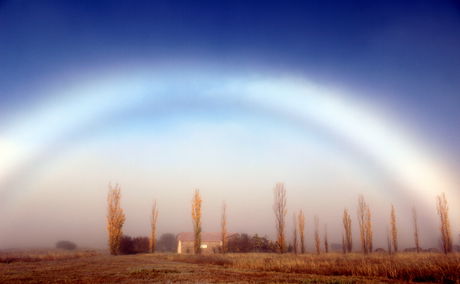 At Amohela ho Spitskop Country Retreat - This extraordinary beautiful phenomena of a Fogbow - over the EarthStone Cottages - in the Eastern Highlands of the Free State. 