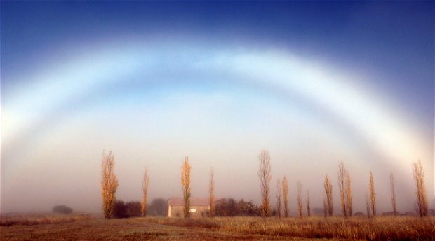At Amohela ho Spitskop Country Retreat - This extraordinary beautiful phenomena of a Fogbow - over the EarthStone Cottages - in the Eastern Highlands of the Free State. 