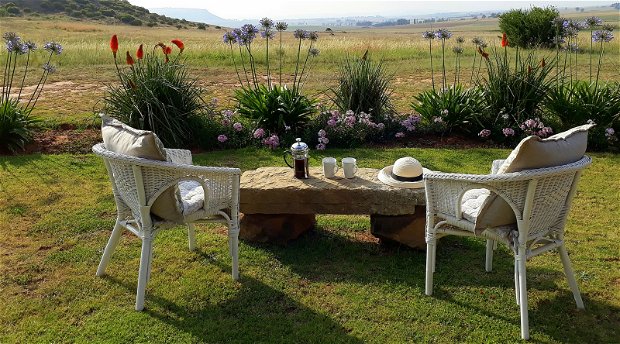The view from Guinea Fowl Cottage at Amohela ho Spitskop Country Retreat Between Ficksburg & Clocolan in the Eastern Free State