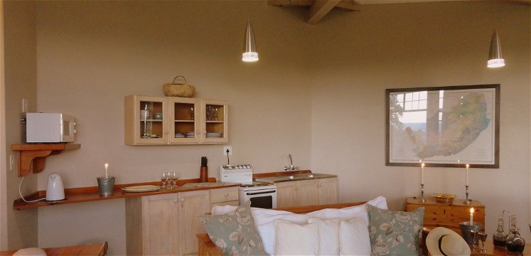 Porcupine Self Catering Cottage well equipped kitchen for comfortable self catering.