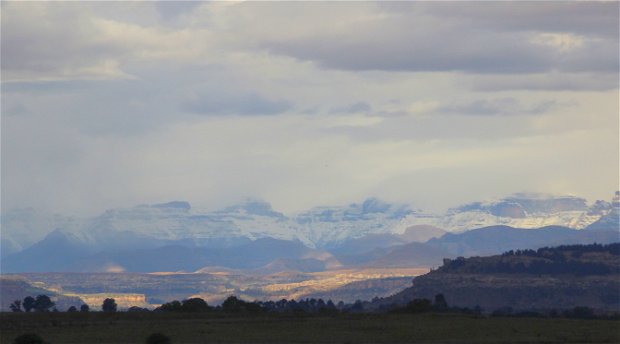 The view of the majestic Maluti Mountains from Amohela ho Spitskop Country Retreat & Conservancy between Ficksburg & Clocolan in the Eastern Free State 