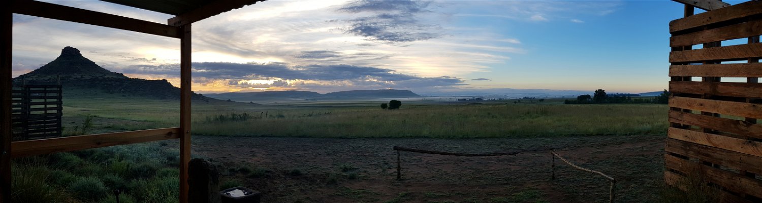 The beautiful view from accommodation Quail Self Catering Cottage at Amohela ho Spitskop Country Retreat & Conservancy a getaway in the Eastern Free State between Ficksburg & Clocolan.