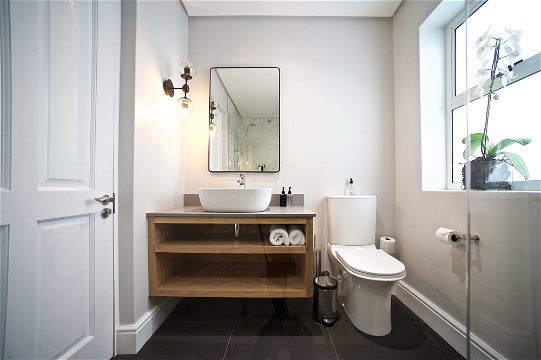 Newly renovated, modern bathroom
