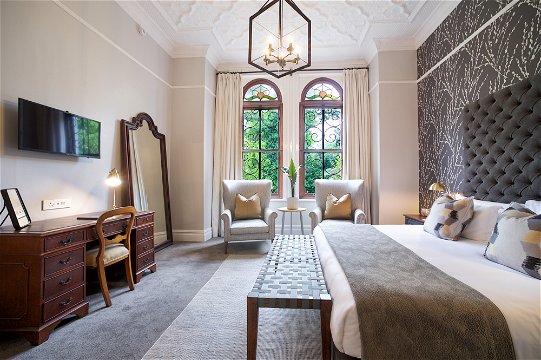 Bridal Suite, Stellenbosch Accommodation, Full length mirror, stain glass windows