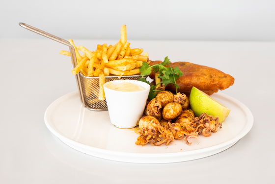 Hake and Calamari combo