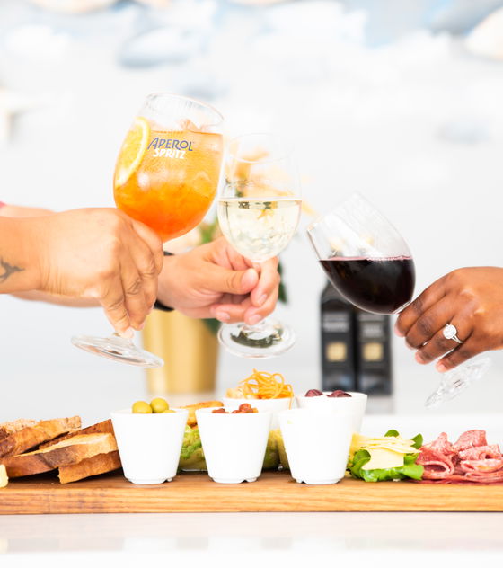 Tapas tasting platter with Aperol
