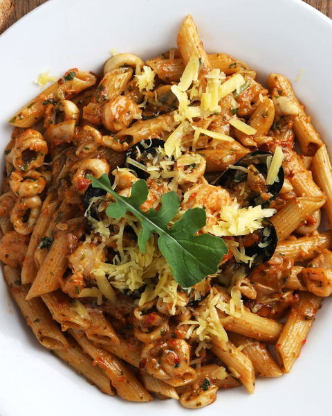Famous seafood pasta