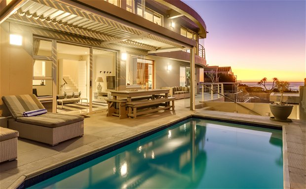 Patio with ocean views