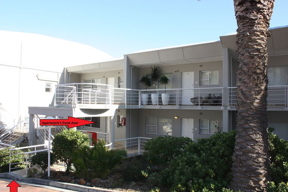 The entrance to the apartment is on the ground floor.