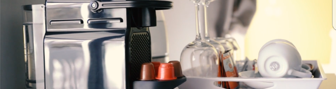 nespresso coffee machine in each room along with free coffee pods daily
