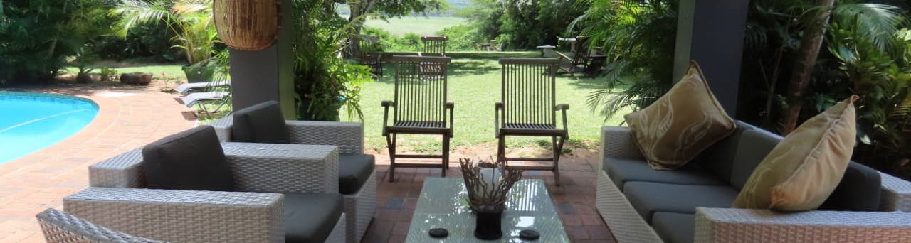 Garden views overlooking    St Lucia Estuary
