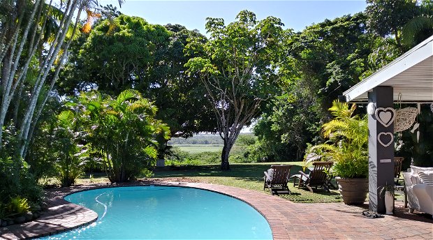 Garden overlooking the St.Lucia Estuary & Pool Area