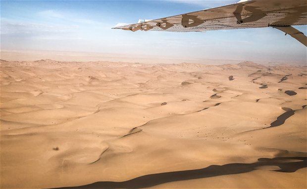 Red Dunes Skeleton Coast Aerial View - Desert Landscape Photograph