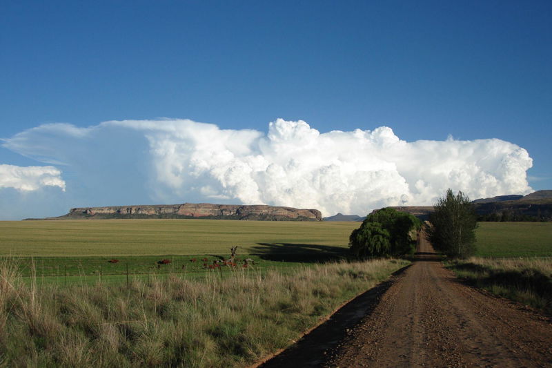 Summer storms brewing over Roodepoort Farm, Clarens