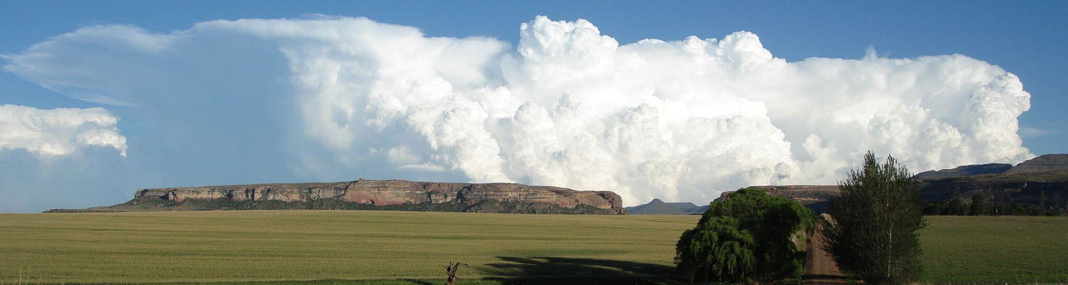 Summer storms brewing over Roodepoort Farm, Clarens