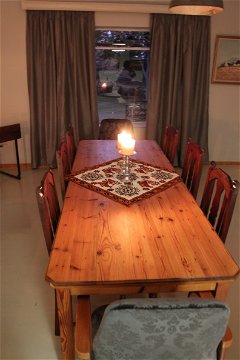 Dining table @ Lara's.  Seats 8 to 10 people