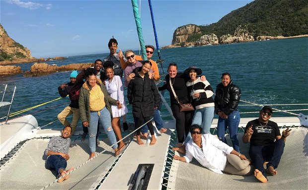 Staff Team Building with Ocean Sailing Chaters through the Knysna Heads