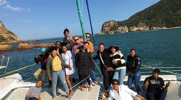 Staff Team Building with Ocean Sailing Chaters through the Knysna Heads