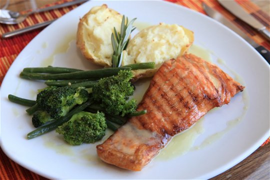 Main dish with Norwegian Salmon