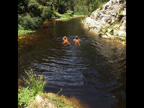 Swimming in the Salt River at the bottom of African Crags Eco- Lodge 