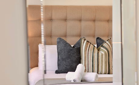 Bedroom, pillows, aesthetic design, holiday apartment