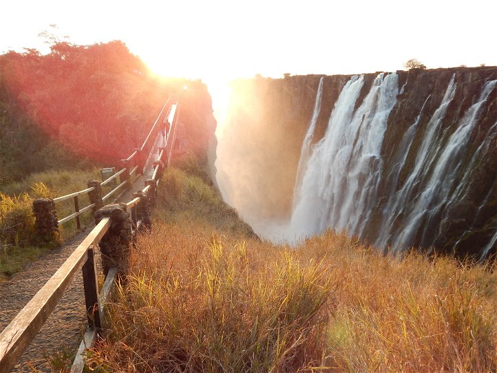 Sunset at the Victoria Falls, Zambia