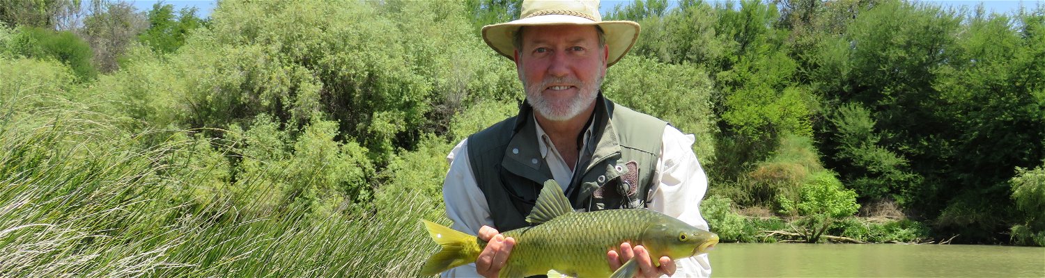 Indigenous yellowfish, caught by Alan Hobson in the Orange River. Wild Fly Fishing in the Karoo