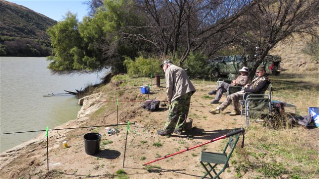 Not just fly fishing, trying other methods on the Orange River