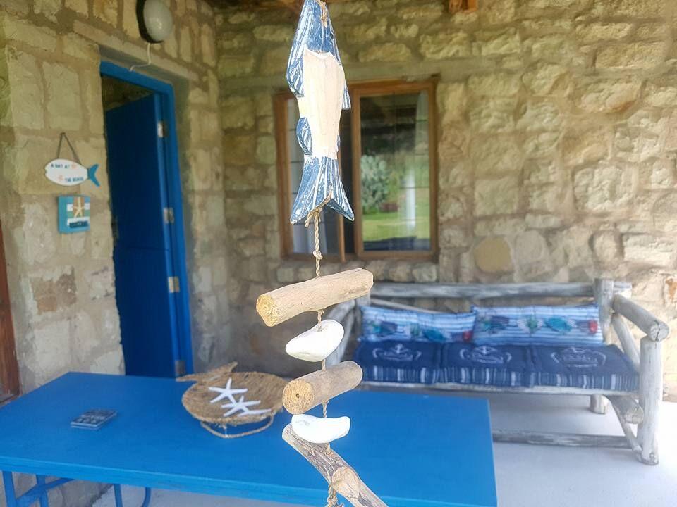 Greek blue and white nautical interior with attention to detail everywhere