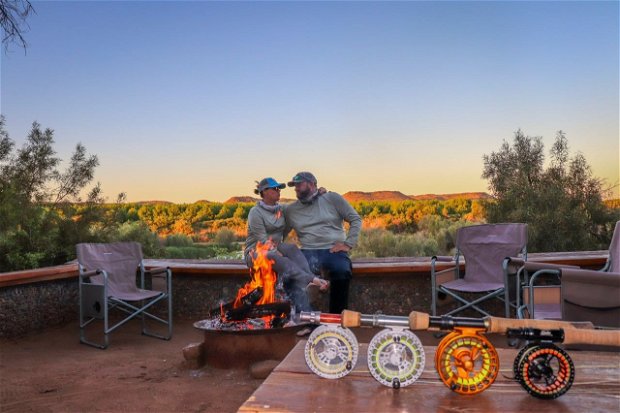 Couples fly fishing special orange river