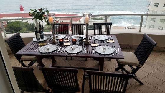 Balcony dining area