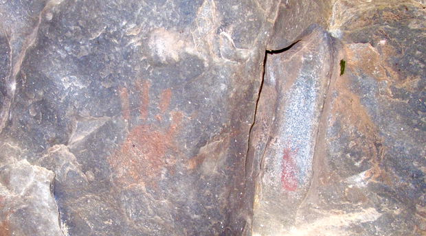 Bushmen paintings, Bergplaas rock shelter, courtesy Garden Route National Park, SANParks