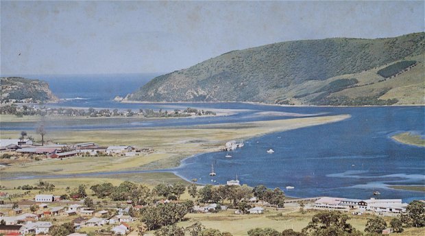 Knysna circa 1970; note vegetation density on the Brenton Peninsula 