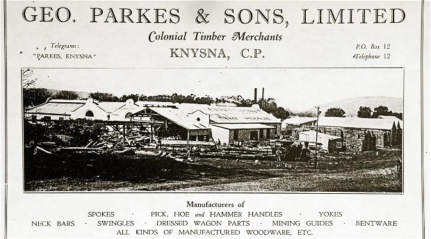 Geo Parkes & Sons, Parkes Shop, Knysna, forest history