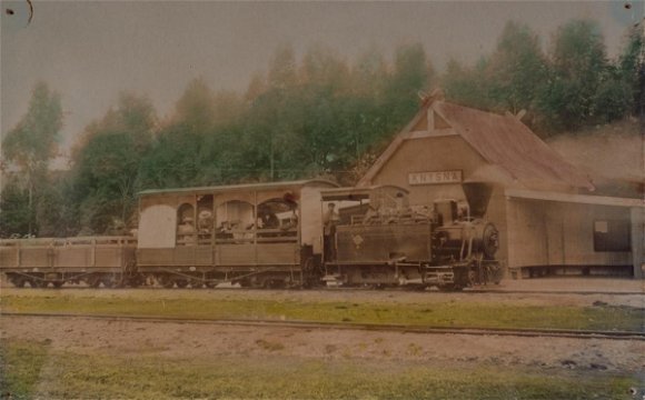 Knysna, Coffee Pot Railway, hand-tinted image