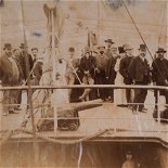 Aboard the ss Venice - first ship to tie up at the Government Wharf, 1883 