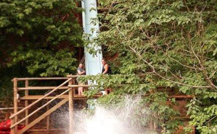 20 metre water slide into the Nile