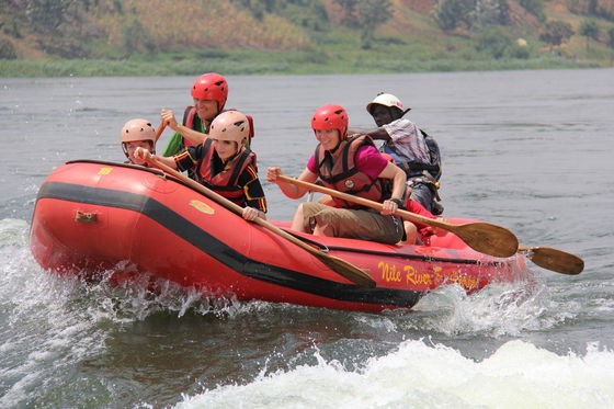 Family rafting on the Nile