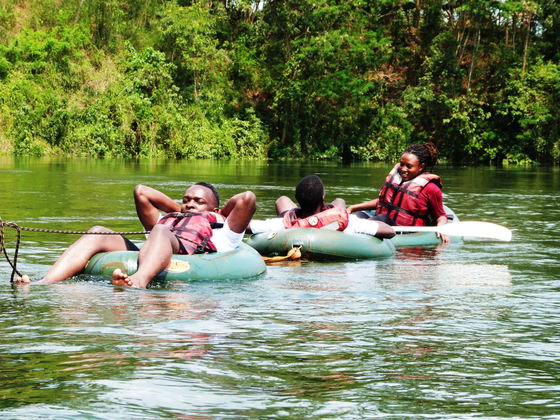 Tubing on the Nile, Jinja, Uganda Tubing on the Nile, Jinja, Uganda