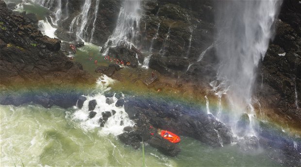 Swimming under the Victoria Falls