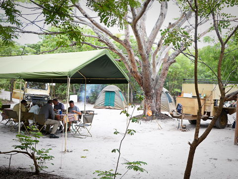 Comfortable camping in the wild, Liuwa NP.