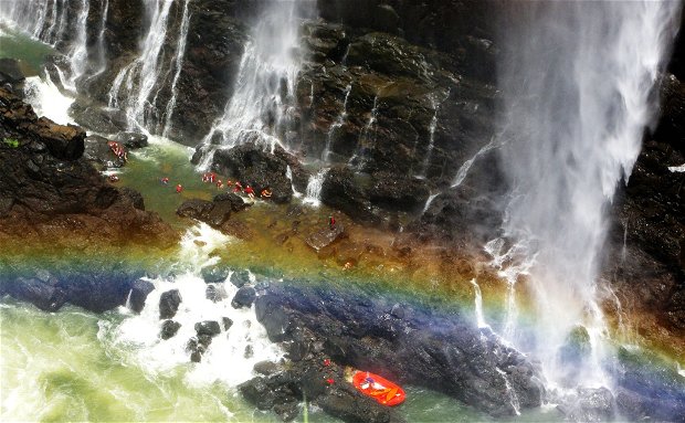 Swimming under the Victoria Falls Zambia 